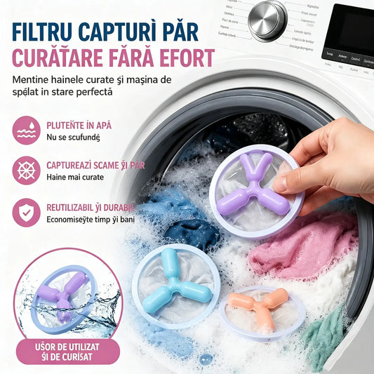 🌀6 kusů✨ Plovoucí filtr do pračky – Zachycuje vlákna, vlasy a zvířecí chlupy při každém praní 🧺