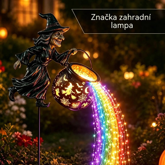 🧙♀️🎃 Zahradní lampa Čarodějnický kotel s LED světlem – Úžasná venkovní dekorace 🔮✨