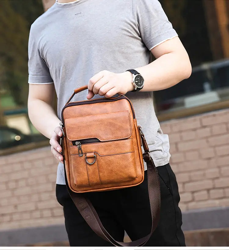 🔥Nová akce 50% sleva 👜 Moderní a ležérní kožená taška pro muže, velká kapacita