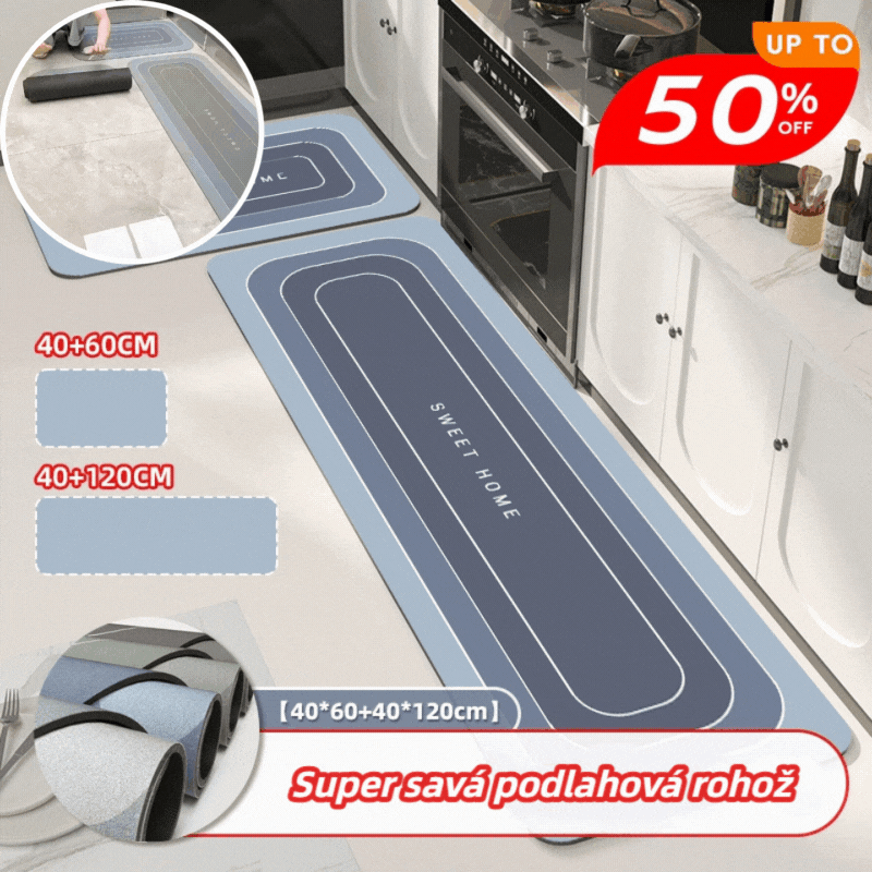 [1 sada 2 kusů: 40*60+40*120 cm] 💥Protiskluzová savá podložka