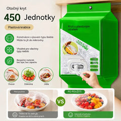 🥗✨ 450 jednorázových víček na potraviny | Pružná víčka na talíře, misky a nádoby
