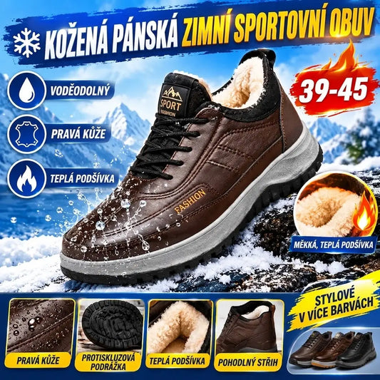 🏆🔥【39-45】Pánská zimní ležérní sportovní obuv 2026, pravá kůže, nepromokavá, měkká podrážka a samet