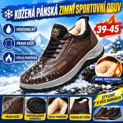 🏆🔥【39-45】Pánská zimní ležérní sportovní obuv 2026, pravá kůže, nepromokavá, měkká podrážka a samet