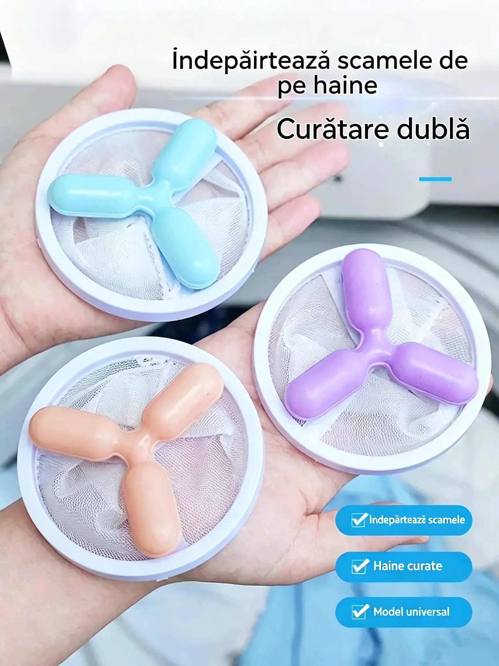 🌀6 kusů✨ Plovoucí filtr do pračky – Zachycuje vlákna, vlasy a zvířecí chlupy při každém praní 🧺