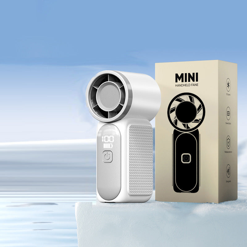 Kapesní mini ventilátor s turbomotorem, silný vítr, přenosný na cesty a kempování