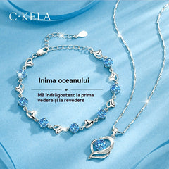 ✨💎 Sada náramků ze stříbra Heart of the Ocean 925 + náhrdelník