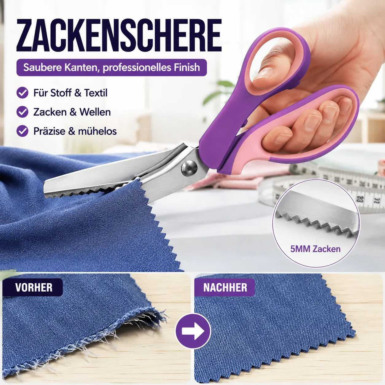 ✂️Víceúčelové cikcakové nůžky, vroubkované nůžky