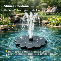 Solární kulatá zahradní fontána s vodním čerpadlem a automatickým provozem