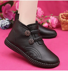 🔥 50% SLEVA | Dámské zateplené kožené kotníkové boty [35–40] – Teplé, pohodlné a protiskluzové na podzim i zimu