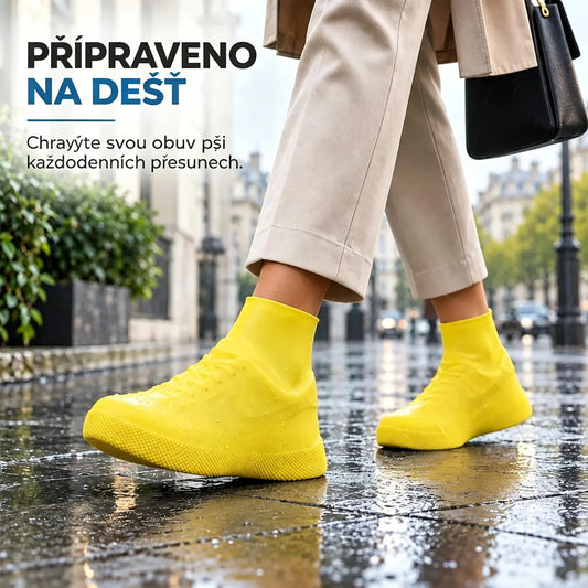 【2 kusy 480 Kč】Chraňte své tenisky před promočením! Odolné nepromokavé návleky na boty: protiskluzové a skladné – snadno je sbalíte do tašky 🌧️