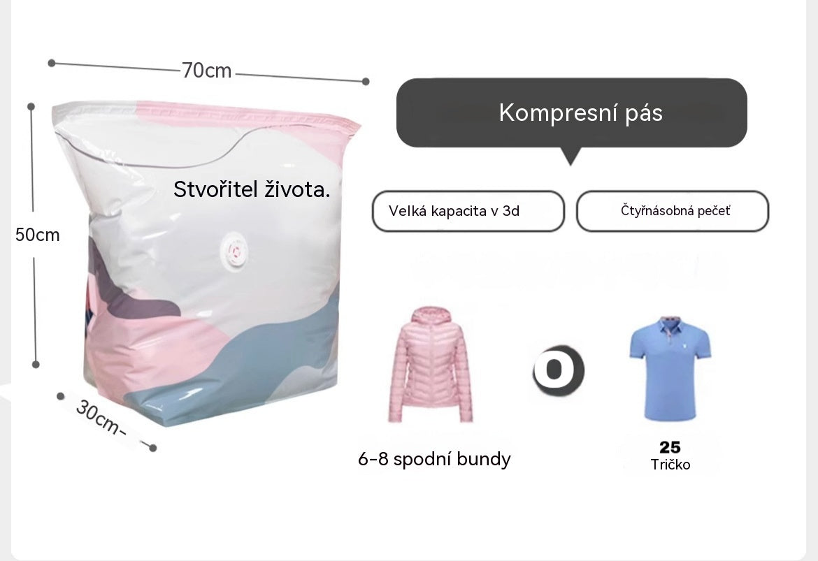 👕📦【🔥5 kusů 560 Kč】Kompresní sáčky na uložení oblečení, nevyžadují vysávání, zesílená konstrukce.