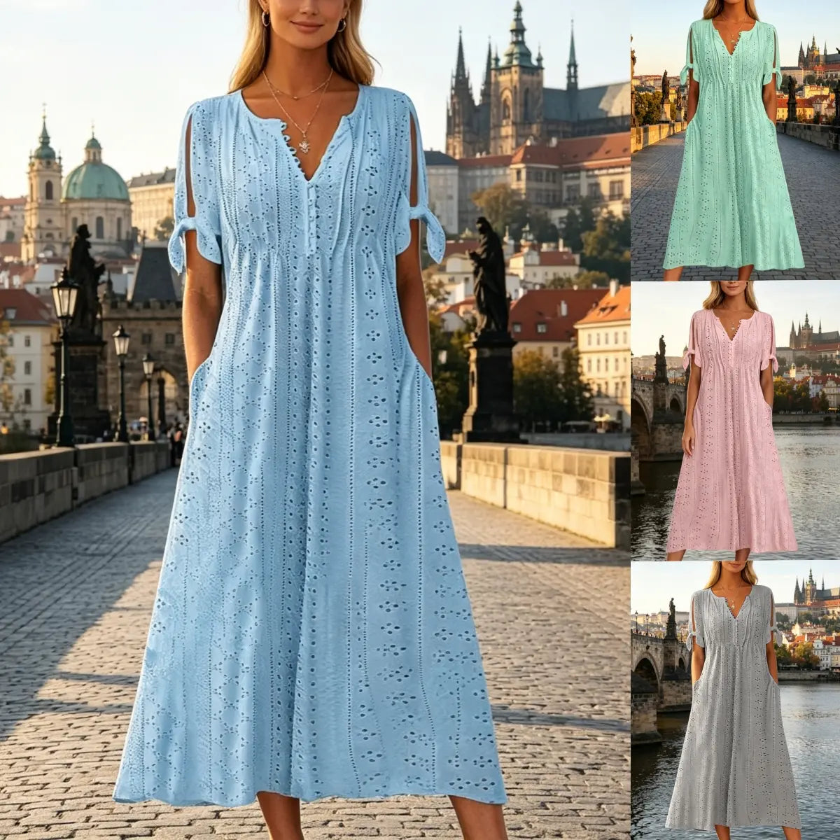 【🔥Skvělá nabídka】【S-5XL】Jednoduché dámské letní šaty z bavlny a lnu, pohodlné a prodyšné látky
