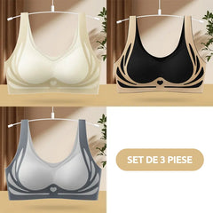 ❤️【Balení 3 kusů】VVysoce elastická bezešvá push-up podprsenka pro větší velikosti ❤️【40-85 kg】