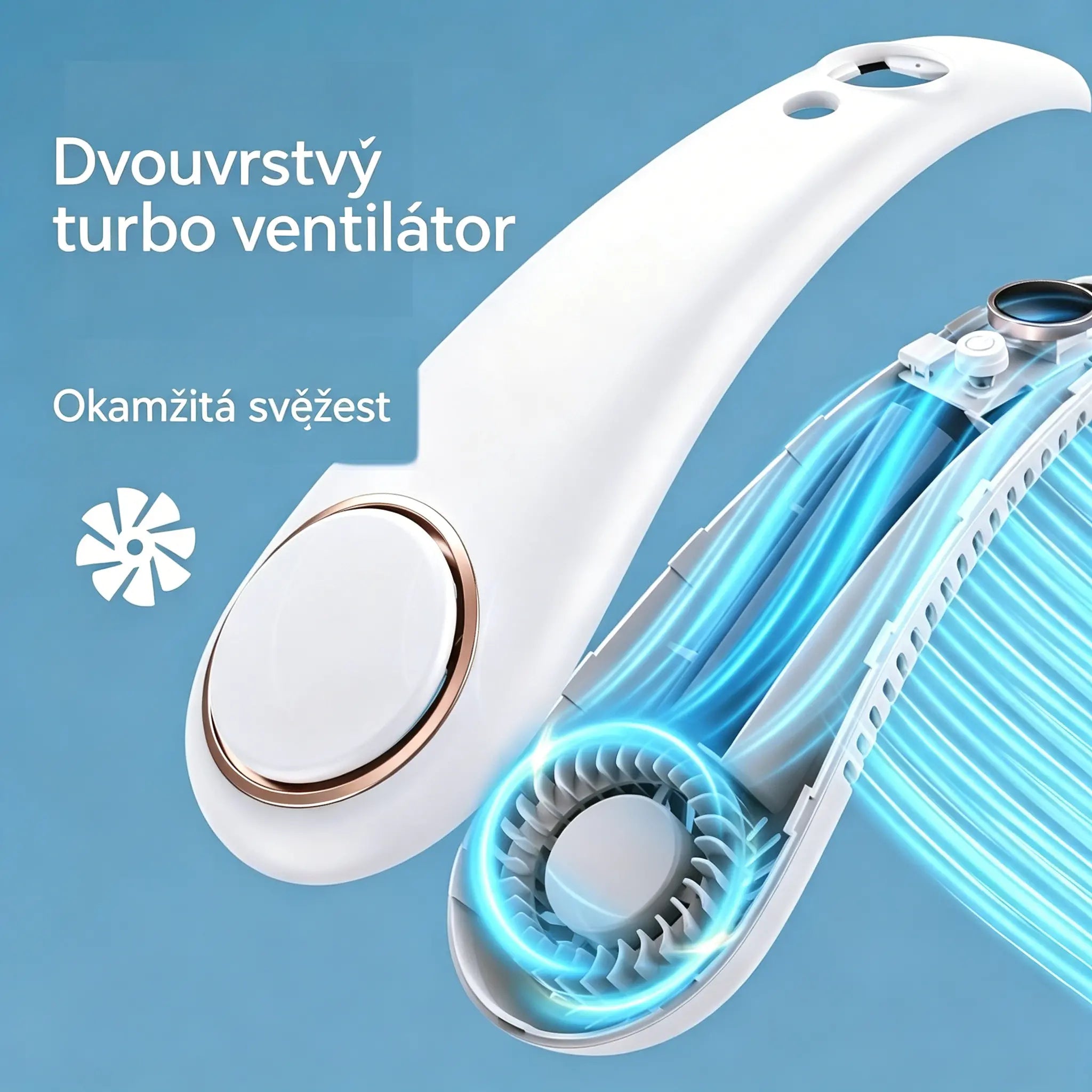 💨 Ventilátor klimatizace - Extrémně tichý, přenosný a otočný o 360° - Ideální na léto 🌞
