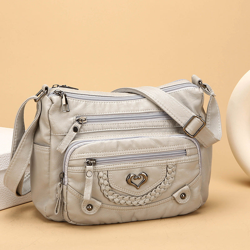 Měkká PU crossbody taška pro ženy – více kapes pro perfektní organizaci