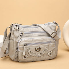 Měkká PU crossbody taška pro ženy – více kapes pro perfektní organizaci