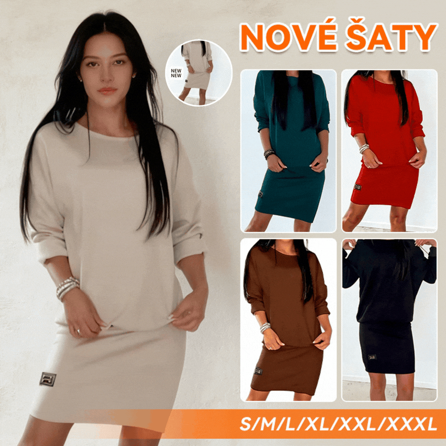 🎁【S-3XL】Nové dámské šaty úzkého střihu z čisté bavlny