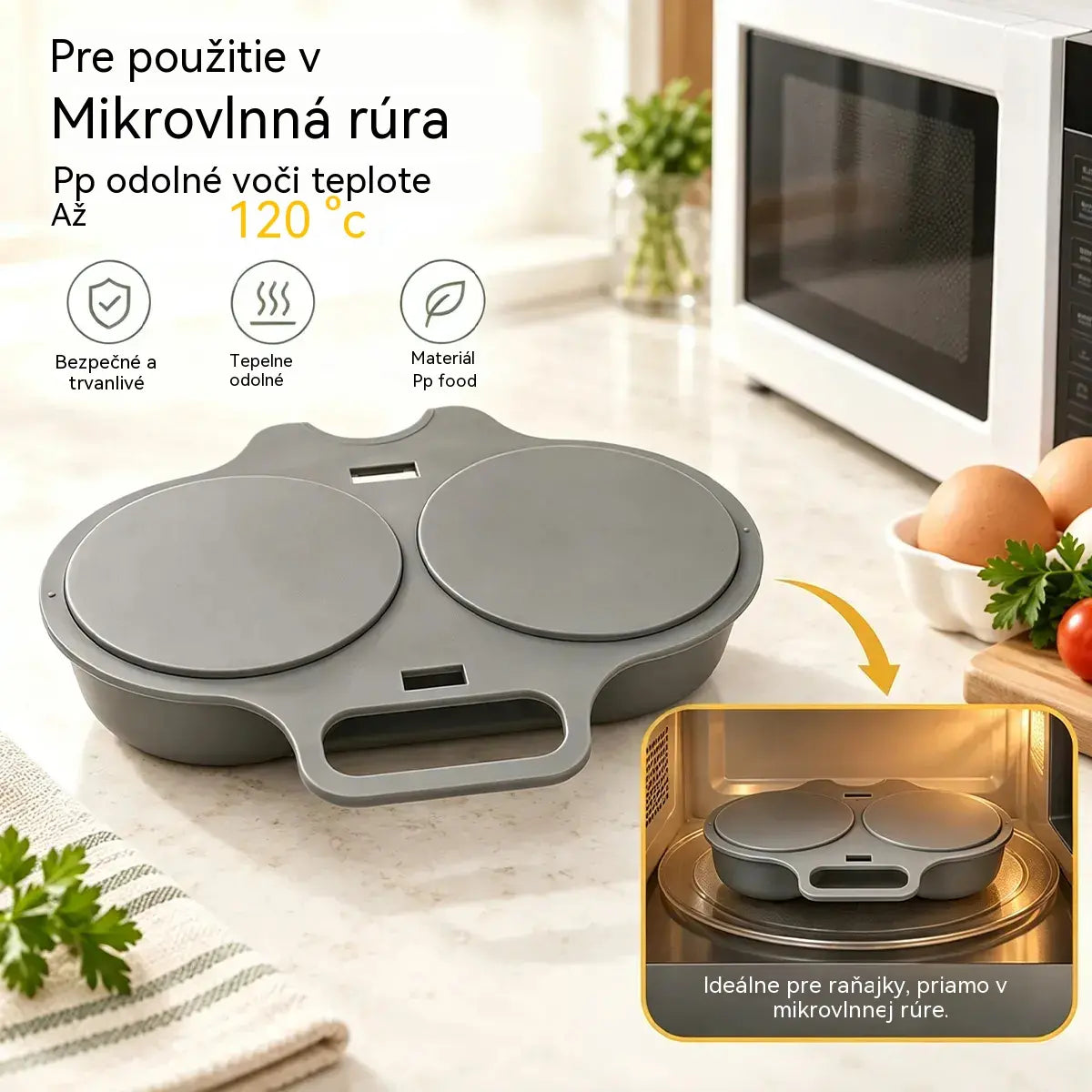 🎁2 kusy za 480Kč💥Vajíčkový hrnec do mikrovlnky: dvojitý, nepřilnavý a snadno se čistí.