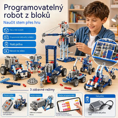 🔥【312 kusů】【Zabaleno v sáčku - bez pohonné jednotky】Elektrický stavebnicový robot pro děti