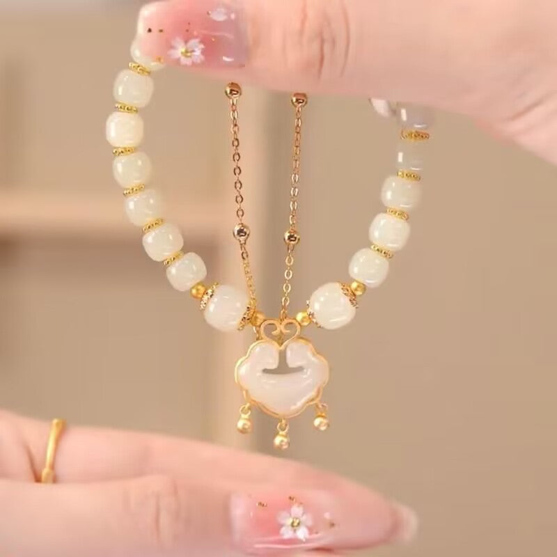 ✨Nový náramek z hetianského nefritu 14K zlata
