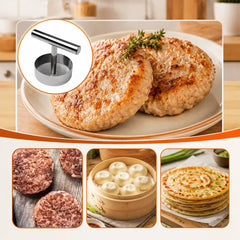 🍔 【1+1 zdarma】Lisovací forma z nerezové oceli – univerzální nástroj na burgery, masové kuličky, onigiri a placičky ✨