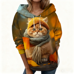 🐱【S-6XL】Nové dámské zimní tričko, roztomilý kočičí vzor