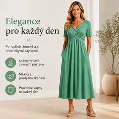 🔥🔥👗【S-3XL】2026 Módne ležérne šaty strednej dĺžky v čisto farebných farbách