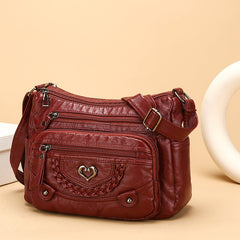 Měkká PU crossbody taška pro ženy – více kapes pro perfektní organizaci