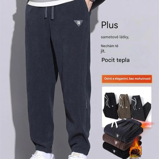 🔥【M-5XL】👖Nové zimní kalhoty pro muže, navíc sametové a silné manšestrové, teplé a ležérní pánské kalhoty