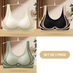 ❤️【Balení 3 kusů】VVysoce elastická bezešvá push-up podprsenka pro větší velikosti ❤️【40-85 kg】