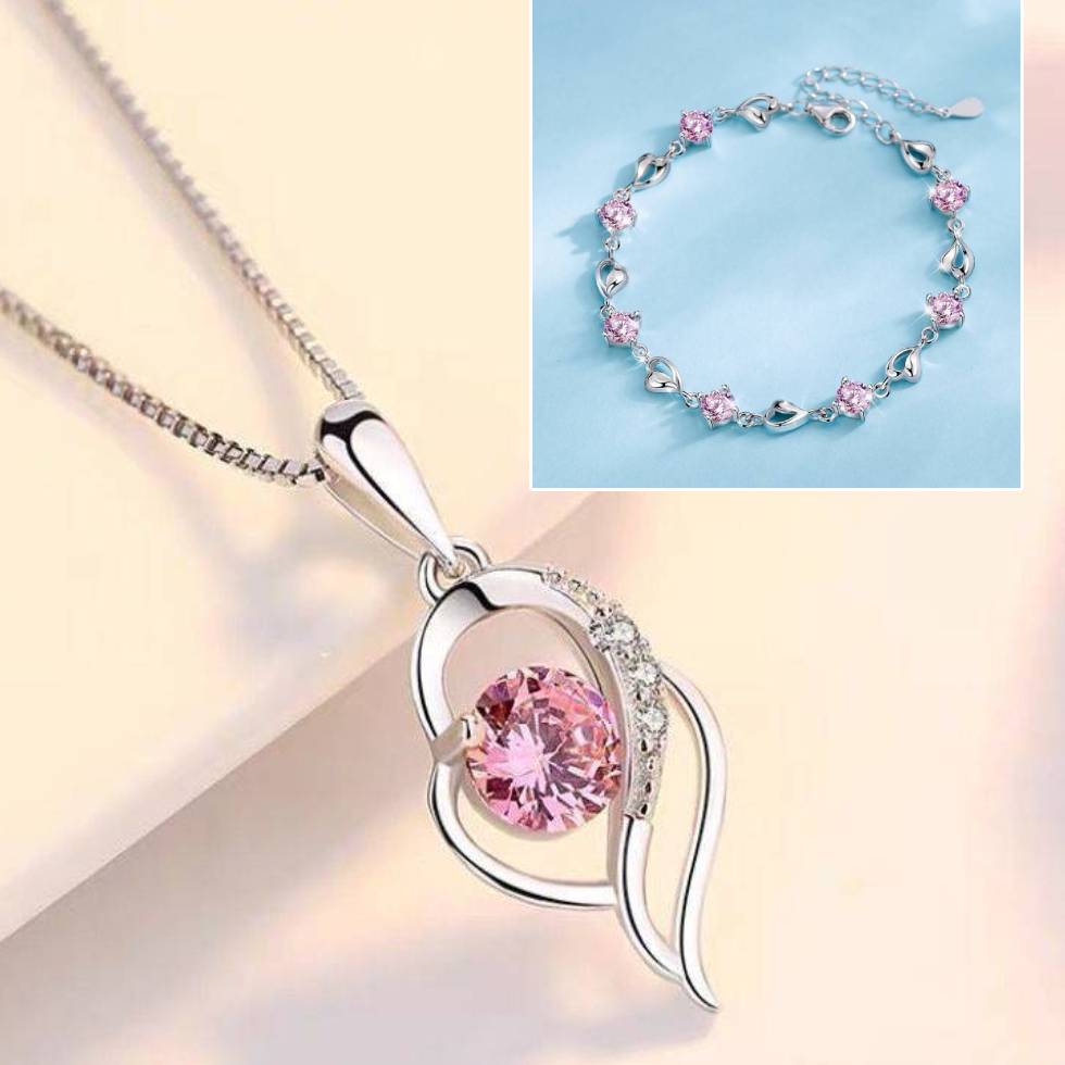 ✨💎 Sada náramků ze stříbra Heart of the Ocean 925 + náhrdelník