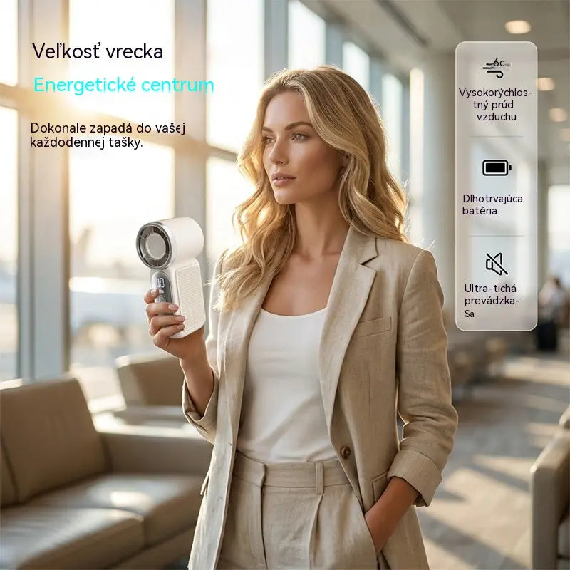 Kapesní mini ventilátor s turbomotorem, silný vítr, přenosný na cesty a kempování
