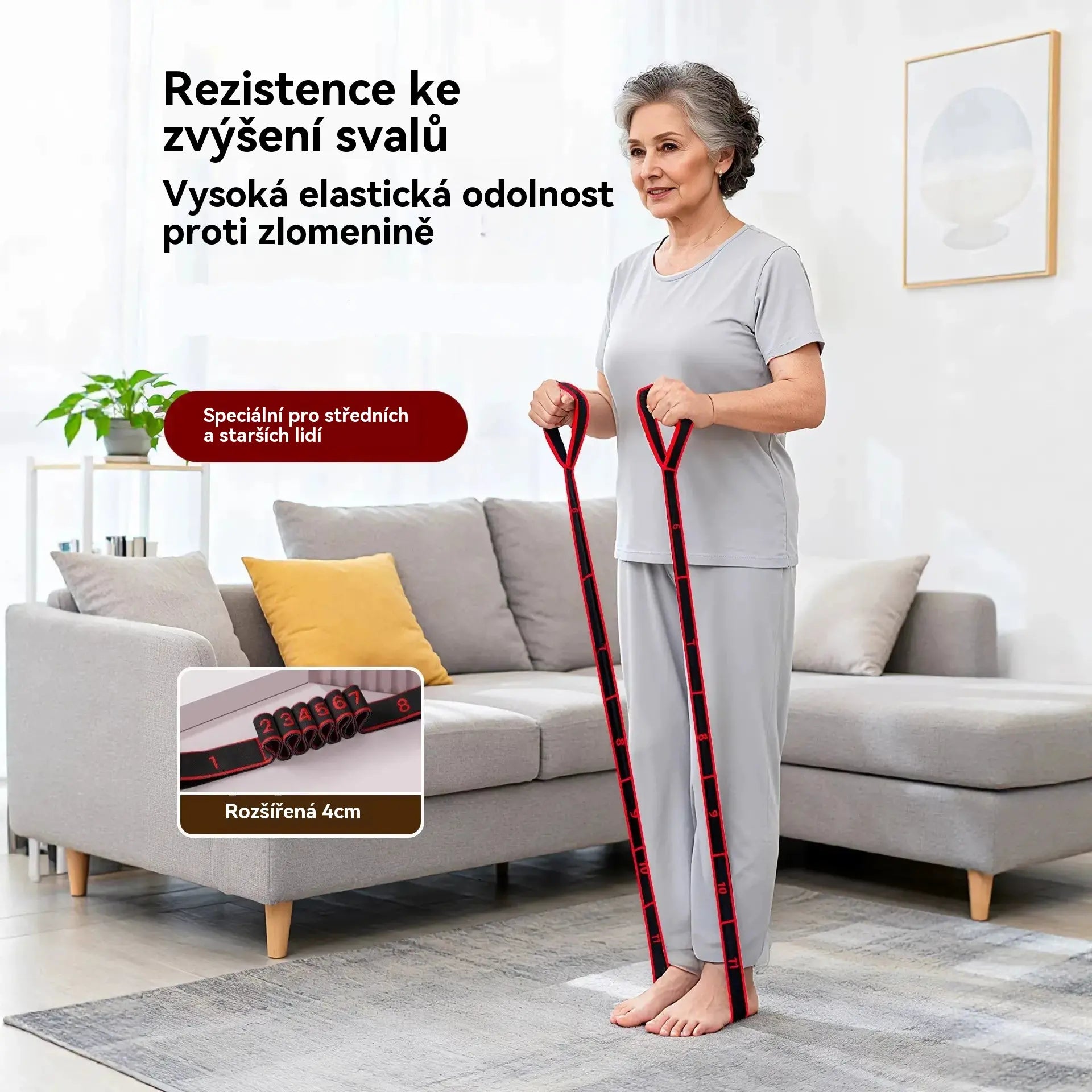 【Kupte 1 a získejte 1 zdarma】Odporová guma pro budování svalů, protahování nohou a elastická guma pro osoby středního a staršího věku.