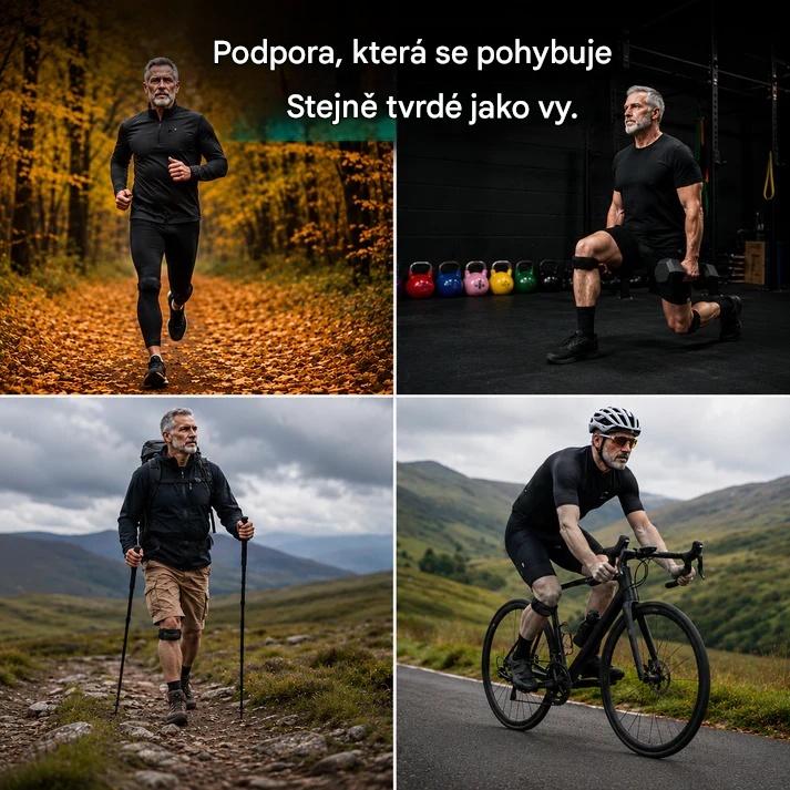 Silikonová sportovní kolenní ortéza na patellu