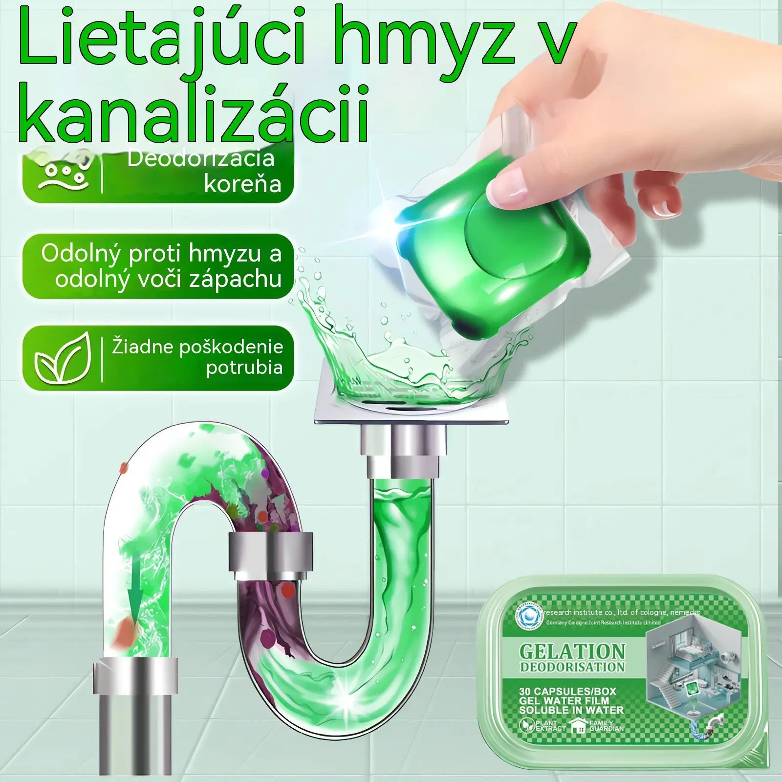 Dvě balení (100 tablet)  Bioenzymové kapsle účinně odstraňují zápach z kanalizace.