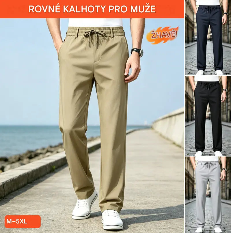 👖【Kupte 1 a získejte 1 zdarma】Ležérní kalhoty rovné délky – pružný, jemný a prodyšný materiál pro maximální pohodlí