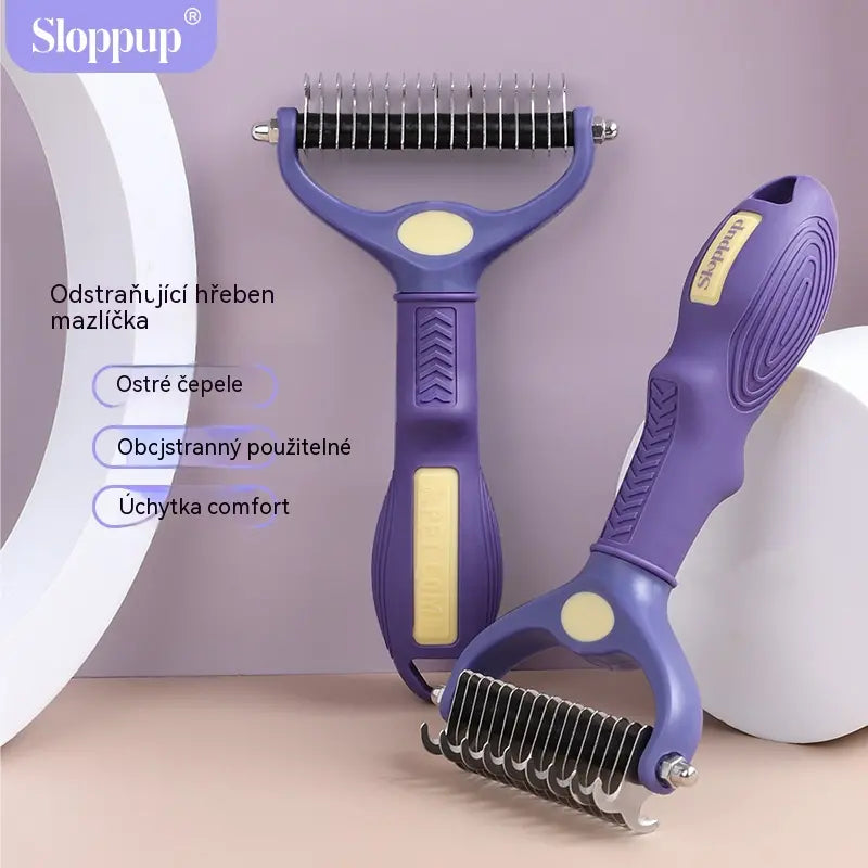【Kupte 1, dostanete 1 zdarma】Multifunkční hřeben 3 v 1 na rozčesávání zvířecích chlupů, hřeben na odstraňování chlupů pro psy a kočky