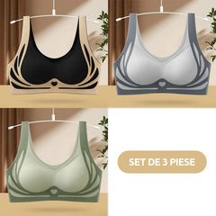 ❤️【Balení 3 kusů】VVysoce elastická bezešvá push-up podprsenka pro větší velikosti ❤️【40-85 kg】