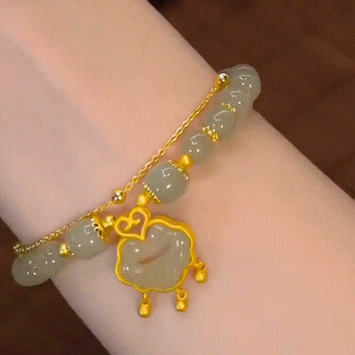 ✨Nový náramek z hetianského nefritu 14K zlata