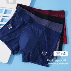 🔥【4 kusy v balení】【L-4XL】Pánské pohodlné prodyšné síťované boxerky