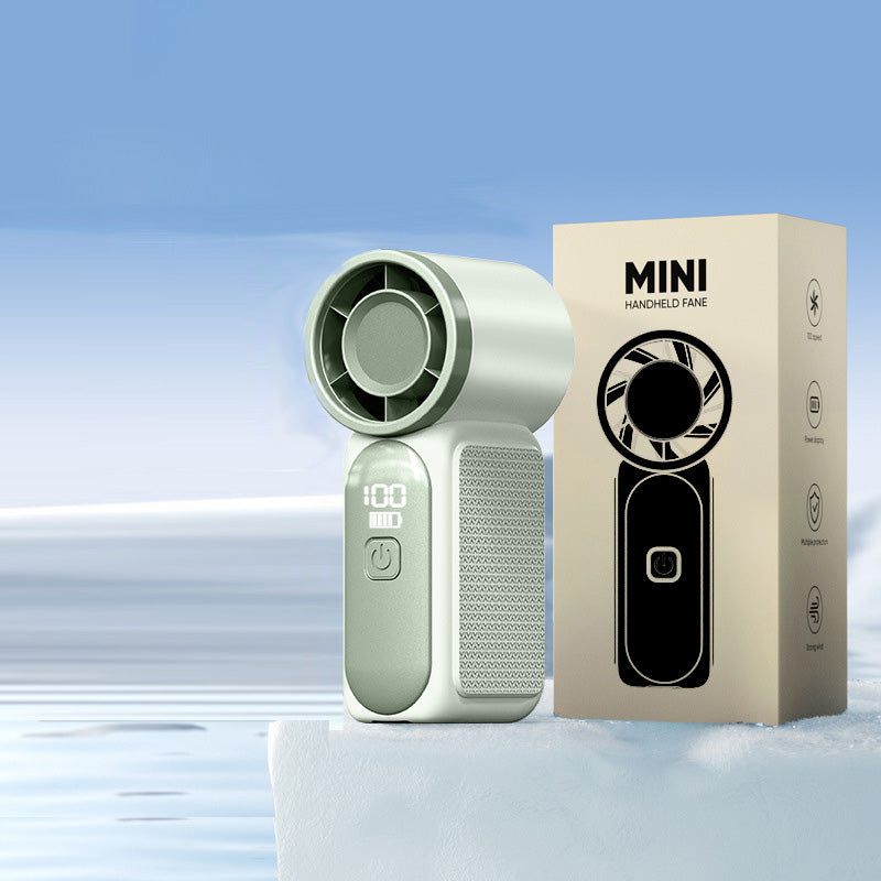 Kapesní mini ventilátor s turbomotorem, silný vítr, přenosný na cesty a kempování