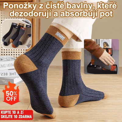 😍🧦【10 párů】Pánské ponožky 2026 – podzimní a zimní novinka, silné bavlněné středně vysoké ponožky, savé a proti zápachu