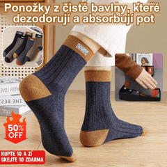 😍🧦【10 párů】Pánské ponožky 2026 – podzimní a zimní novinka, silné bavlněné středně vysoké ponožky, savé a proti zápachu