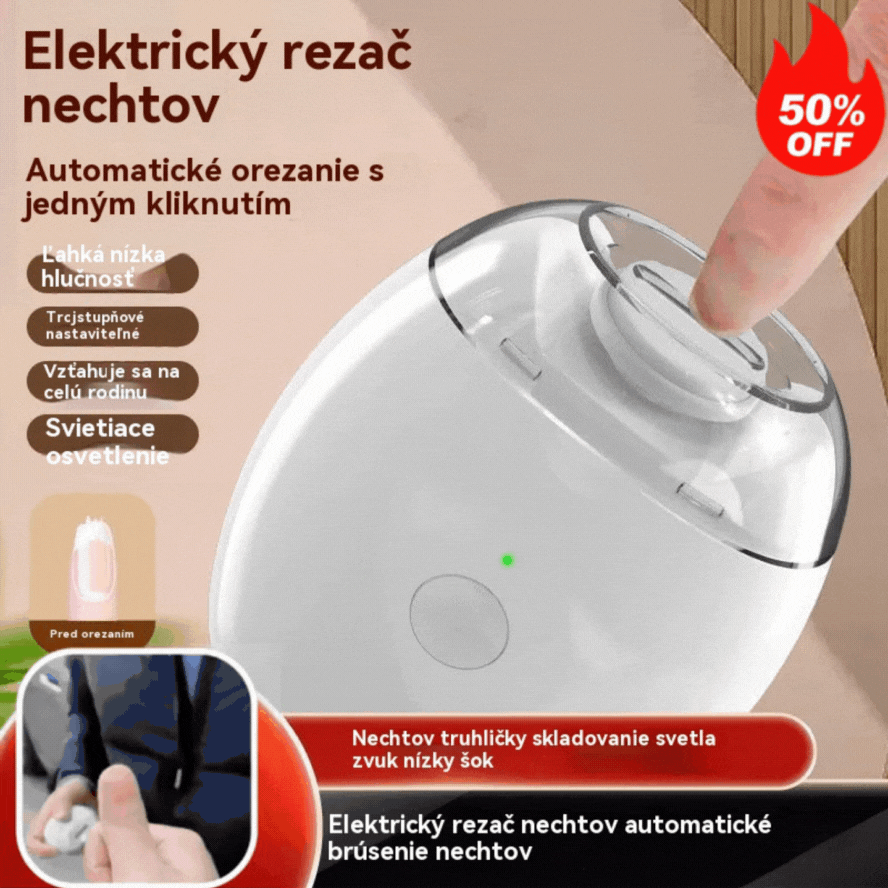 Automatický pilník na nehty 1, bezpečná a šetrná péče o nehty