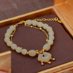 ✨Nový náramek z hetianského nefritu 14K zlata