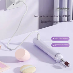 💅Elektrický pilník na nehty 2 v 1 s LED lampou (sušící lampa + 5 leštících hlavic)