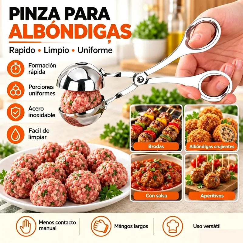🍝 Klipy na masové kuličky z nerezové oceli | Nerezová ocel 304 potravinářské kvality, nepřilnavá