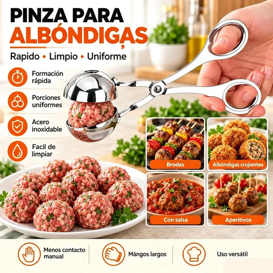 🍝 Klipy na masové kuličky z nerezové oceli | Nerezová ocel 304 potravinářské kvality, nepřilnavá
