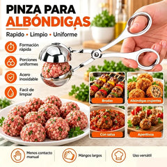 🍝 Klipy na masové kuličky z nerezové oceli | Nerezová ocel 304 potravinářské kvality, nepřilnavá