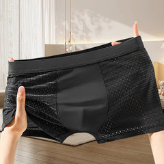 🔥【4 kusy v balení】【L-4XL】Pánské pohodlné prodyšné síťované boxerky